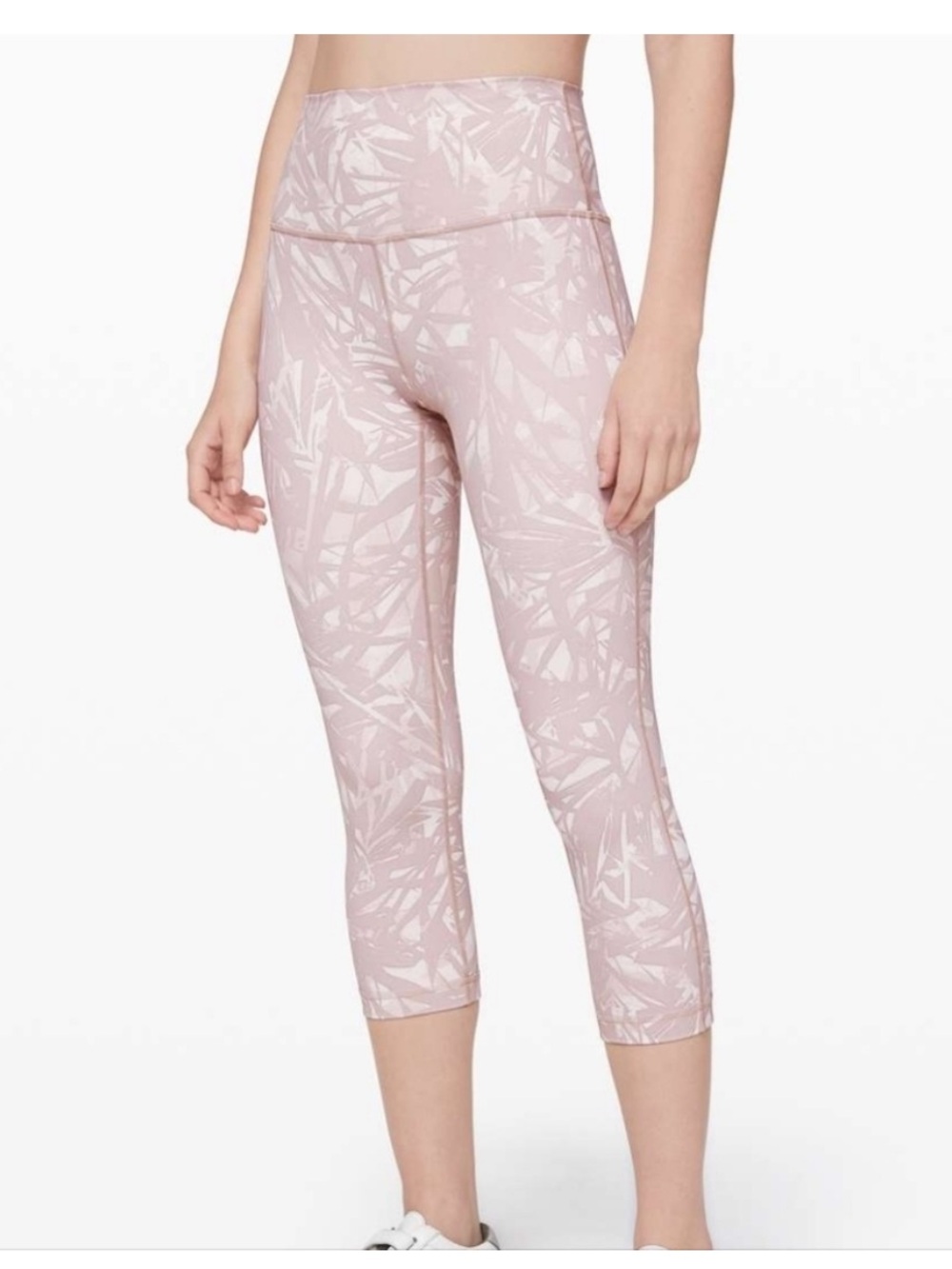 lululemon Wunder Under Leggings Size 8 Abstract Mauve Cream Print